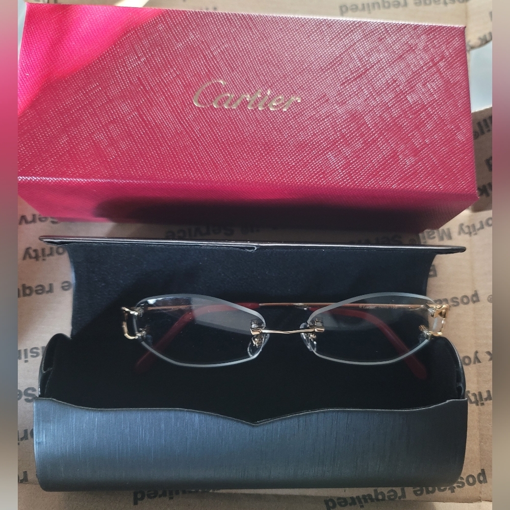 Cartier Gold Rimless Glasses